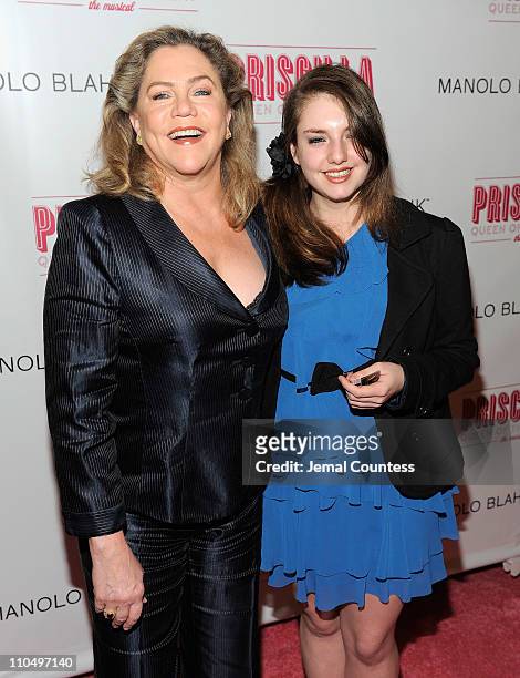 Actress Kathleen Turner and Rachel Ann Weiss attend the Broadway opening night of "Priscilla Queen of the Desert The Musical" at the Palace Theatre...
