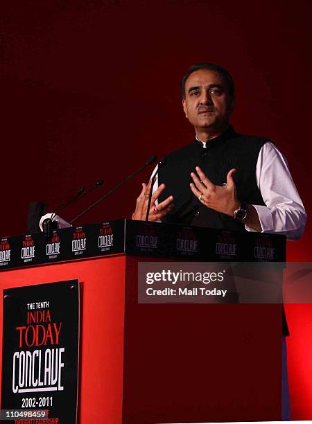 Heavy Industries Minister Praful Patel speaking at the 10th India Today Conclave being held in the capital on March 18-19, 2011 at Taj Palace Hotel.