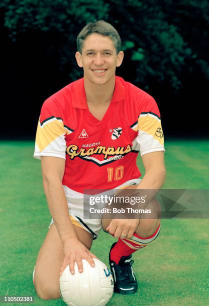England striker Gary Lineker after joining Japanese J-League team Grampus Eight, photographed in Northampton, circa July 1992.
