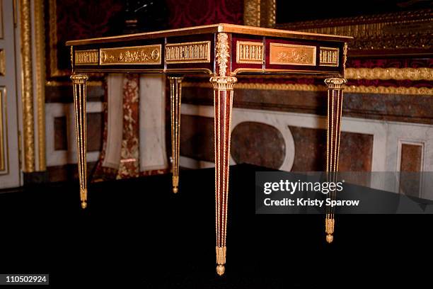 General view of the desk of Marie-Antoinette at Chateau de Versailles on March 21, 2011 in Versailles, France.