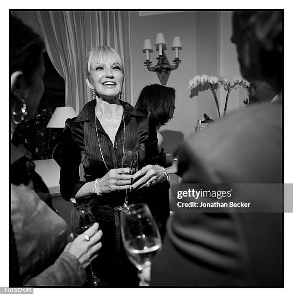 Actress Ellen Barkin in photographed at Vanity Fair Cannes Party at the Eden Roc, Cap d'Antibes for Vanity Fair Magazine on May 15, 2010 in Cannes,...