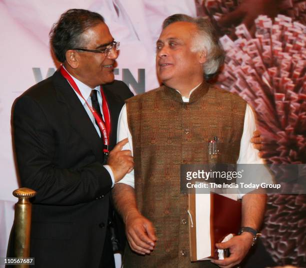 Aroon Purie, Chairman and Editor in Chief, India Today Group, with Jairam Ramesh, Minister of State , Environment and Forests.