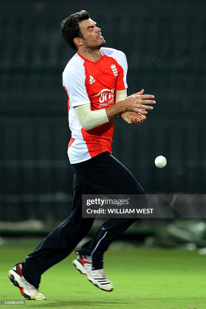 England player James Anderson drops a ca