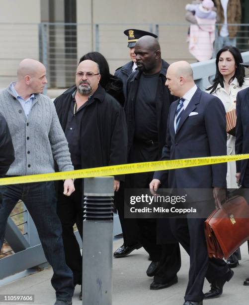 Former professional football player Lawrence Taylor leaves after his court hearing at Rockland County Courthouse on March 22, 2011 in New City, New...