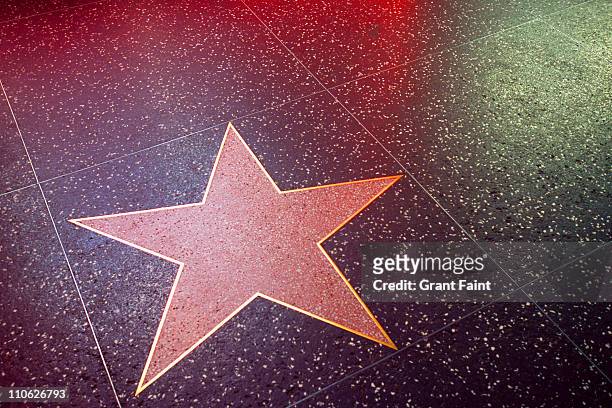 close up of  blank hollywood star. - walk of fame stock-fotos und bilder