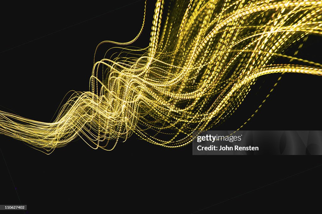 Abstract coloured light energy motion trails
