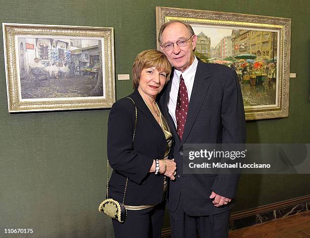 Luanna Morris and husband, gallerist Jack Morris attend Reflections: Celebrating the Life of Clark Hulings An American Master at the Forbes Gallery...