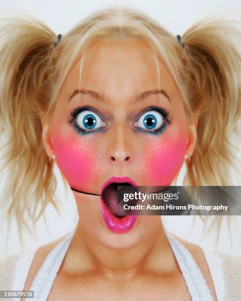 portrait of woman - makeup fail stock pictures, royalty-free photos & images