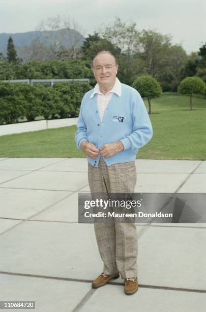 Comedian and actor Bob Hope at home in Toluca Lake, Los Angeles County, circa 1990.