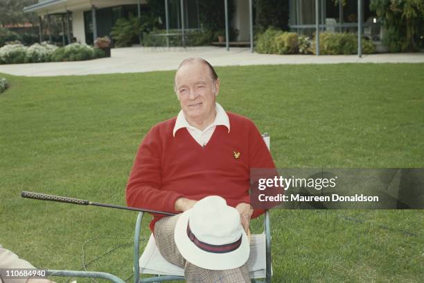 Comedian and actor Bob Hope at home in Toluca Lake, Los Angeles County, circa 1990.