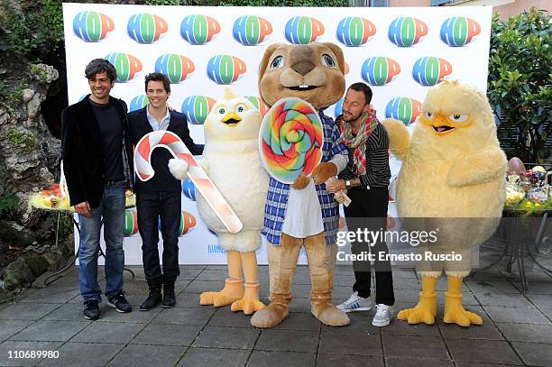 Luca Argentero, James Marsden and Francesco Facchinetti attend the "Hop" photocall at Hotel de Roussie on March 23, 2011 in Rome, Italy.