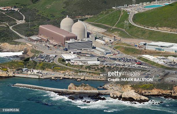Aerial view of the Diablo Canyon Nuclear Power Plant which sits on the edge of the Pacific Ocean at Avila Beach in San Luis Obispo County, California...