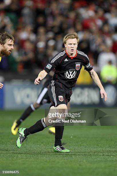 Dax McCarty of D.C. United controls the ball against the Columbus Crew at RFK Stadium on March 19, 2011 in Washington, DC. D.C. United won 3-1.