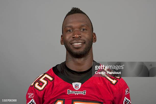 In this handout image provided by the NFL, Reggie Brown of the Tampa Bay Buccaneers NFL football team is seen posing for a portrait taken in 2010 in...