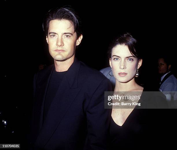 Kyle MacLachlan and Lara Flynn Boyle during "The Doors" Premiere - After Party at The Academy in Los Angeles, California, United States.