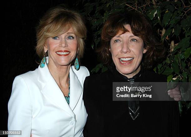 Jane Fonda and Lily Tomlin during Valley Community Clinic Honors Lily Tomlin at Laughter is the Best Medicine Gala at Sheraton Universal Hotel in...