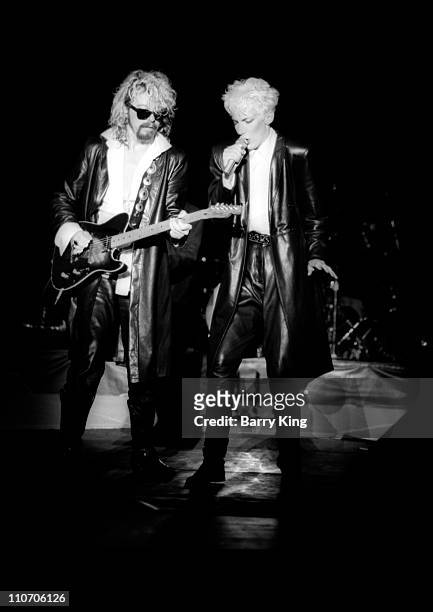 Dave Stewart & Annie Lennox performing on the Eurythmics "Revenge" tour at the Greek Theater in Los Angeles,California on August 5, 1986. Her current...