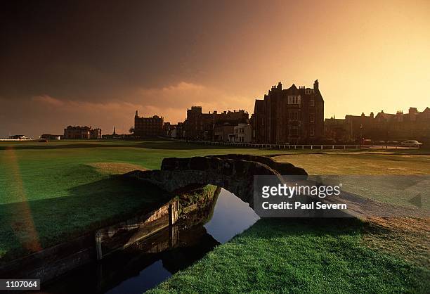 General view of the Swilken Bridge on the 18th hole of the Old Course at St Andrews in Fife, Scotland. \ Mandatory Credit: Paul Severn /Allsport