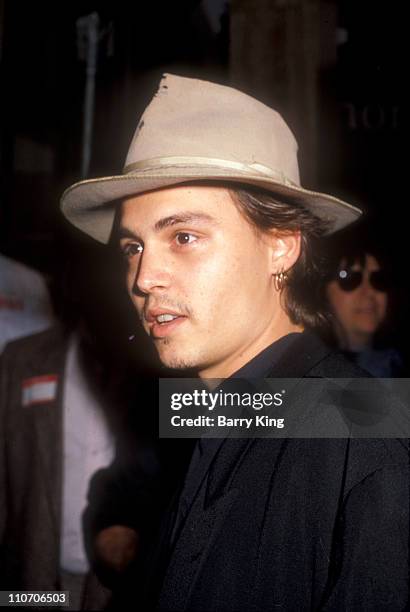 Johnny Depp during Decline of Western Civilization Part 2:: The Metal Years Premiere at Cinerama Dome in Los Angeles, California, United States.