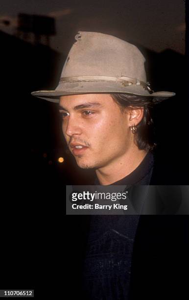 Johnny Depp during Decline of Western Civilization Part 2:: The Metal Years Premiere at Cinerama Dome in Los Angeles, California, United States.