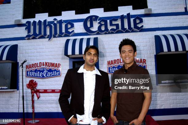 Kal Penn and John Cho during "Harold & Kumar Go to White Castle" - Photocall at Sunset Strip in West Hollywood, California, United States.