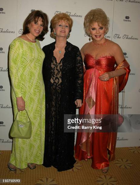 Kate Linder, Debbie Reynolds & Ruta Lee during The Thalians Honor Burt Bacharach at 48th Annual Ball at Century Plaza Hotel in Century City,...