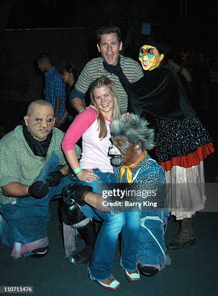 Alison Sweeney and husband Dave Sanov during "Days Of Our Lives" Stars Visit Knott's Berry Farms "Halloween Haunt" at Knott's Berry Farm in Buena...