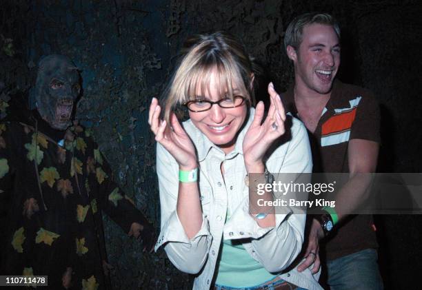Arianne Zuker and Kyle Lowder during "Days Of Our Lives" Stars Visit Knott's Berry Farms "Halloween Haunt" at Knott's Berry Farm in Buena Park,...