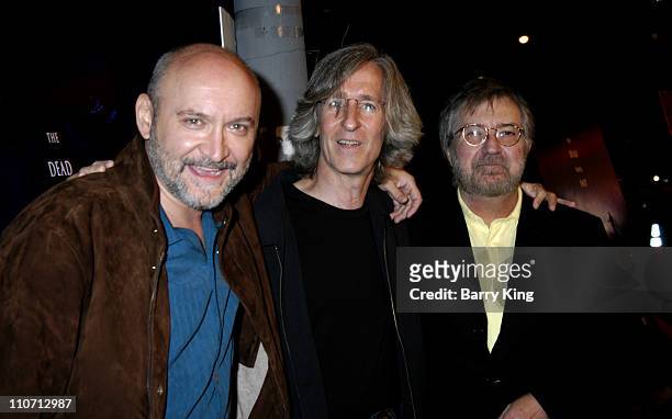 Frank Darabont, Mick Garris and Tobe Hooper during "Stephen King's Riding The Bullet" World Premiere - Red Carpet at Westwood Crest Theatre in...