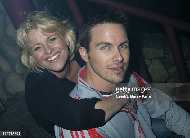 Judi Evans and Brody Hutzler during "Days of Our Lives" Stars Visit Knott's Scary Farm Halloween Haunt 2004 at Knott's Berry Farm in Buena Park,...