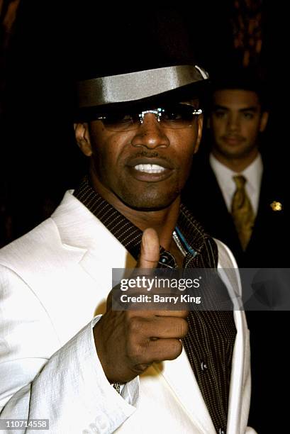 Jamie Foxx during Clive Davis' 2005 Pre-GRAMMY Awards Party - Arrivals at Beverly Hills Hotel in Beverly Hills, California, United States.