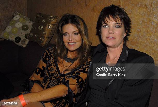 Actress Tracy Scoggins and actress Michelle Wolff attend the "Dante's Cove" Season Three after party held at Eleven nightclub on October 16, 2007 in...