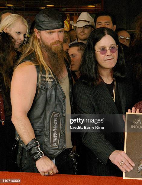 Zakk Wylde and Ozzy Osbourne during Guitarist Randy Rhoads Posthumously Inducted Into Hollywood's Rockwalk at The Rockwalk in Hollywood, California,...