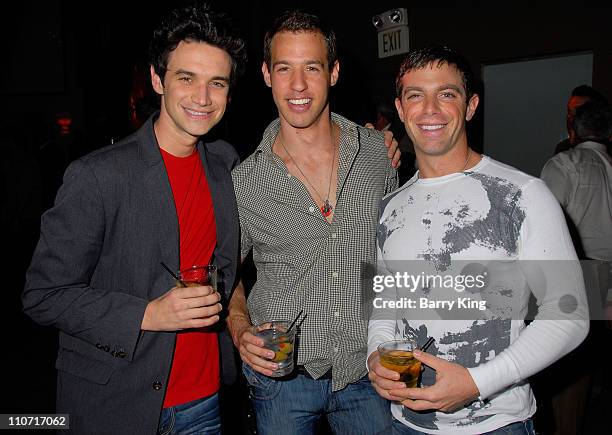 Actor Brian Nolan, Elliott Elsner and actor David Moretti attend the Marks Restaurant 20th Anniversary Party held at Marks on March 26, 2008 in West...