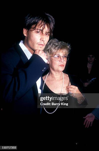 Johnny Depp and mother during "Nick of Time" Premiere at The Academy in Beverly Hills, California, United States.