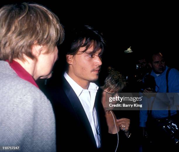 Johnny Depp and mother during "Nick of Time" Premiere at The Academy in Beverly Hills, California, United States.