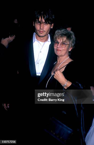 Johnny Depp and mother during "Nick of Time" Premiere at The Academy in Beverly Hills, California, United States.