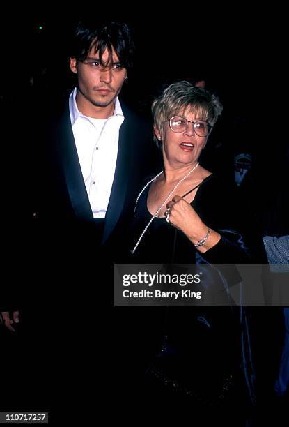 Johnny Depp and mother during "Nick of Time" Premiere at The Academy in Beverly Hills, California, United States.