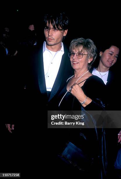 Johnny Depp and mother during "Nick of Time" Premiere at The Academy in Beverly Hills, California, United States.