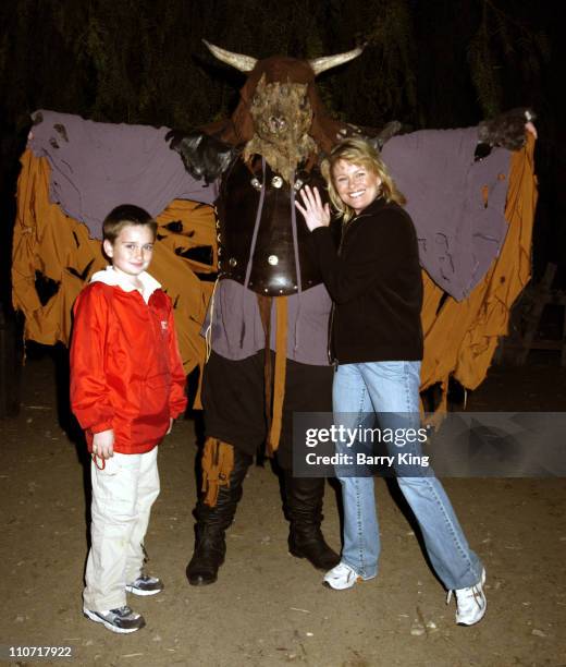 Judi Evans and son Austin during Judi Evans of "Days of Our Lives" Visits The Haunted Vineyard - October 25, 2005 at The Haunted Vineyard in Ontario,...