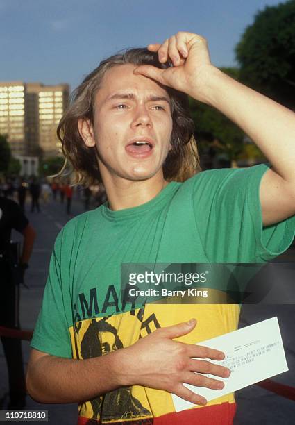 River Phoenix during "Batman" Los Angeles Premiere at Mann Village theater in Westwood, California, United States.