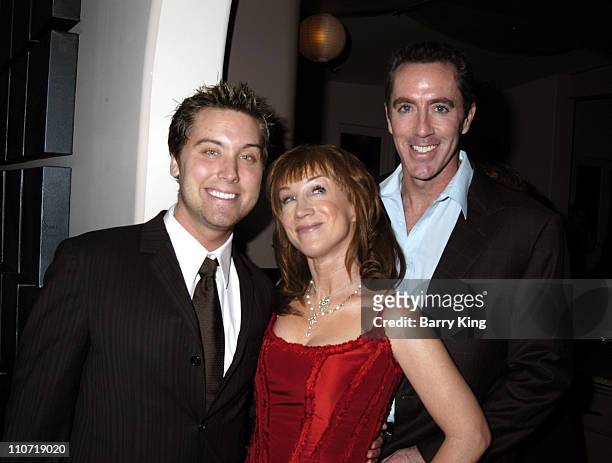 Lance Bass, Kathy Griffin and Michael McDonald during Kathy Griffin's 2005 "Toys for Tots" Christmas Bash at Private Residence in Los Angeles,...