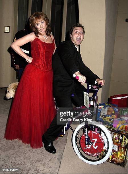 Kathy Griffin and Lance Bass during Kathy Griffin's 2005 "Toys for Tots" Christmas Bash at Private Residence in Los Angeles, California, United...