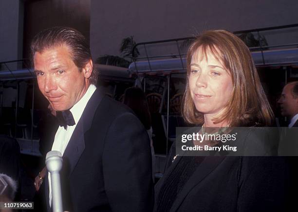 Harrison Ford and Melissa Mathison during Warner Bros. Studio Rededication - 1990 at Warner Bros. Studios in Burbank, California, United States.