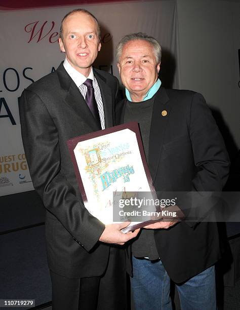 City Councilmember Tom LaBonge and guest attend the 15th Annual LA Art Show opening night gala held at the LA Convention Center on January 20, 2010...