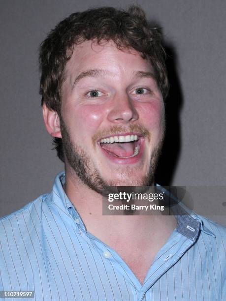 Actor Chris Pratt attends the reception for NBC's "Parks and Recreation" Emmy Screening held at the Leonard H. Goldenson Theatre on May 19, 2010 in...