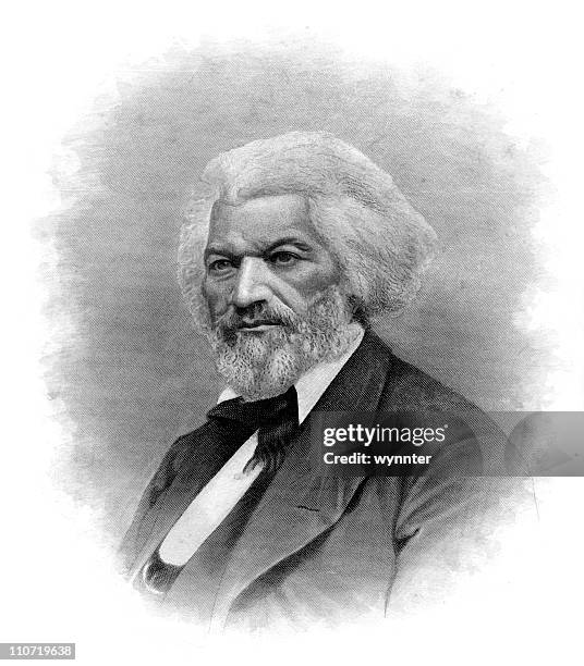porträt von frederick douglass - bürgerrechte für schwarze stock-grafiken, -clipart, -cartoons und -symbole
