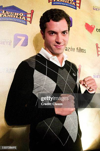 Israel Amezcua attends to the presentation of the tv serie Lucho en Familia at the Camino Real Hotel on March 23, 2011 in Tlalnepantla, Mexico.