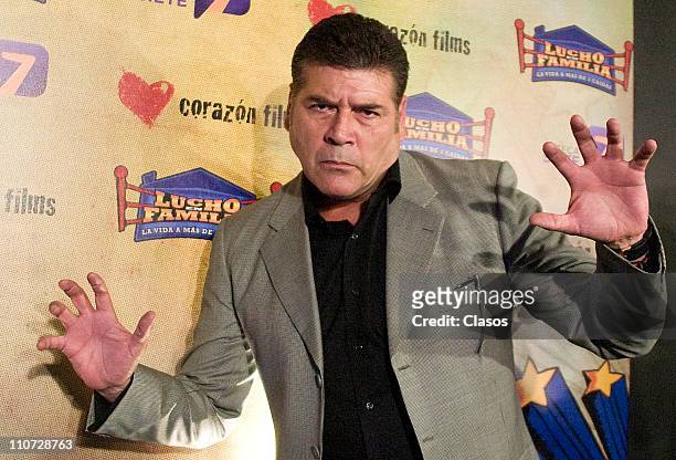 Guillermo Quintanilla attends to the presentation of the tv serie Lucho en Familia at the Camino Real Hotel on March 23, 2011 in Tlalnepantla, Mexico.