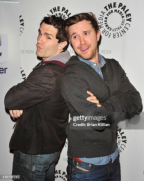 Actors Sam Witwer and Sam Huntington attend a screening and discussion of Syfy's "Being Human" at The Paley Center for Media on March 23, 2011 in New...